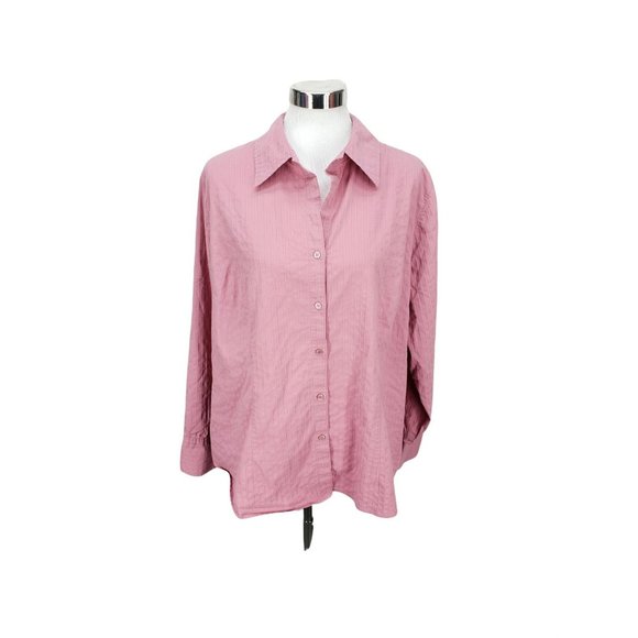 Lane‎ Bryant Pink Size 18/20 Long Sleeve Button Up Shirt - Picture 1 of 12